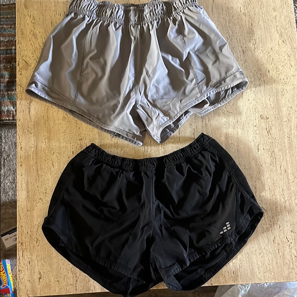 Women's Black and Gray Athletic Shorts
